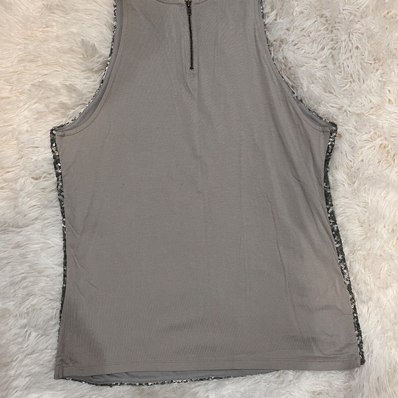 Ann Taylor | Sequin Tank | Metallic Silver | Womens Medium Petite - Picture 4 of 5